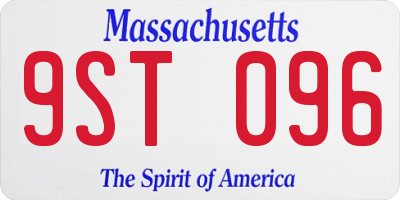 MA license plate 9ST096
