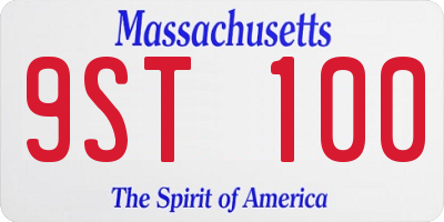 MA license plate 9ST100