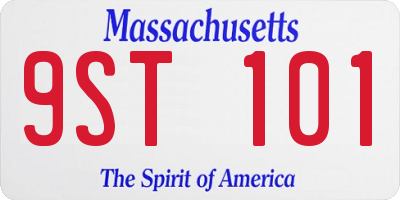 MA license plate 9ST101