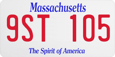 MA license plate 9ST105