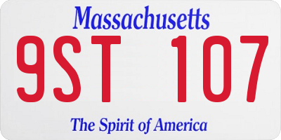 MA license plate 9ST107