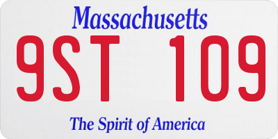 MA license plate 9ST109