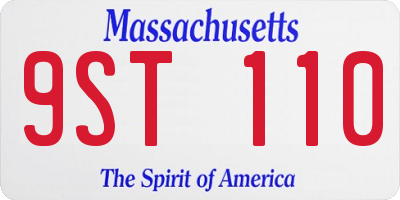MA license plate 9ST110