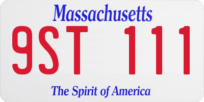 MA license plate 9ST111