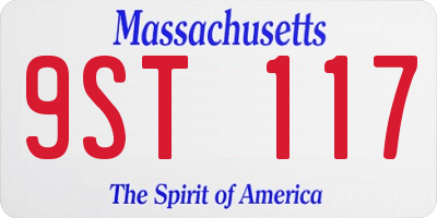 MA license plate 9ST117