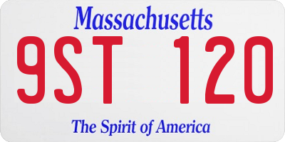 MA license plate 9ST120