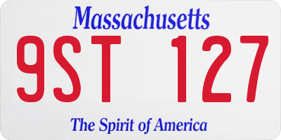 MA license plate 9ST127
