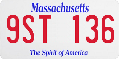 MA license plate 9ST136