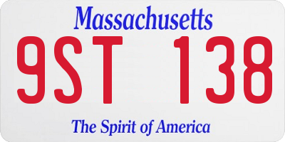 MA license plate 9ST138