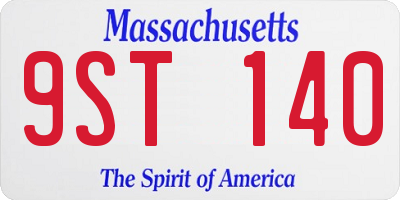 MA license plate 9ST140