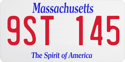 MA license plate 9ST145