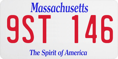 MA license plate 9ST146