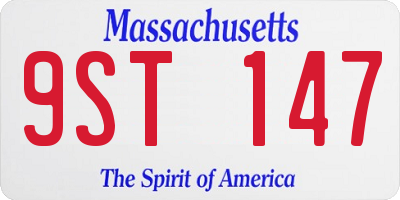 MA license plate 9ST147
