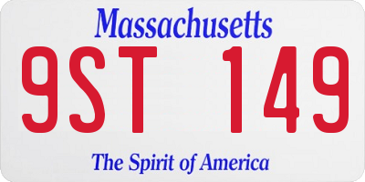 MA license plate 9ST149