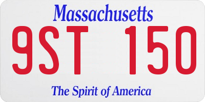 MA license plate 9ST150