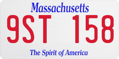 MA license plate 9ST158