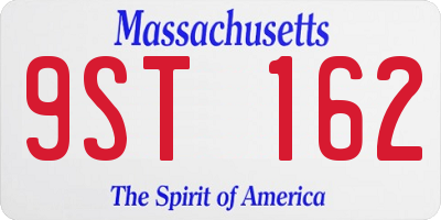 MA license plate 9ST162