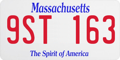MA license plate 9ST163