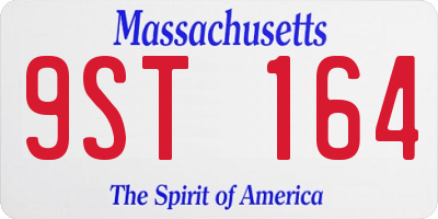 MA license plate 9ST164