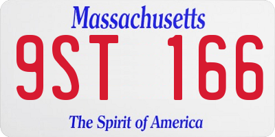 MA license plate 9ST166