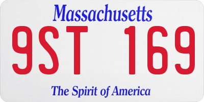 MA license plate 9ST169