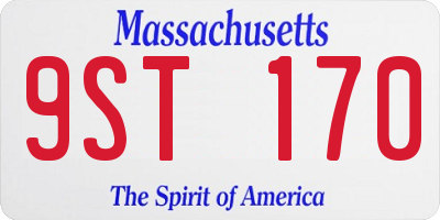 MA license plate 9ST170