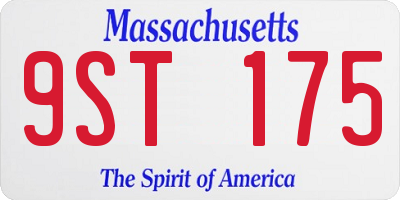 MA license plate 9ST175