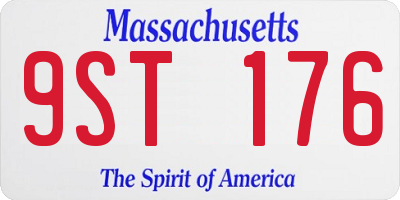 MA license plate 9ST176