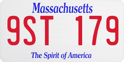 MA license plate 9ST179