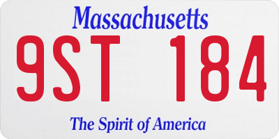 MA license plate 9ST184