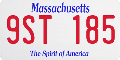 MA license plate 9ST185