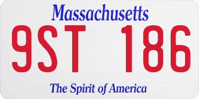 MA license plate 9ST186