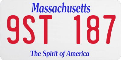 MA license plate 9ST187