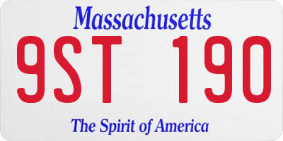 MA license plate 9ST190