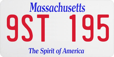MA license plate 9ST195