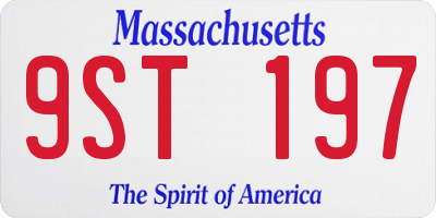 MA license plate 9ST197