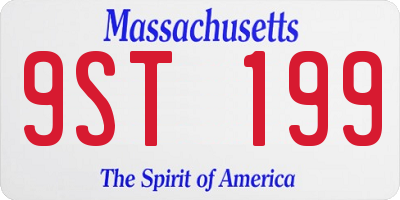 MA license plate 9ST199