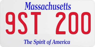 MA license plate 9ST200