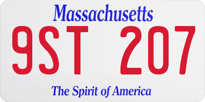 MA license plate 9ST207