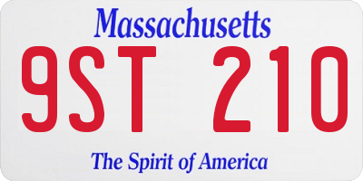 MA license plate 9ST210