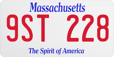 MA license plate 9ST228