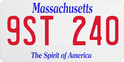 MA license plate 9ST240