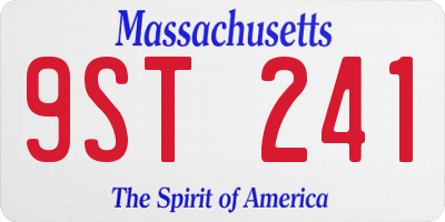 MA license plate 9ST241