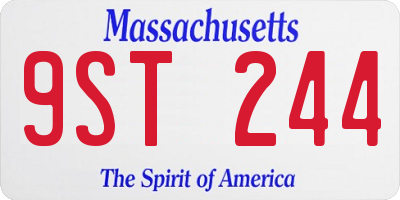 MA license plate 9ST244