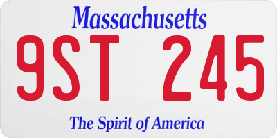 MA license plate 9ST245