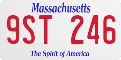 MA license plate 9ST246