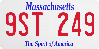 MA license plate 9ST249