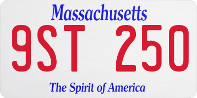 MA license plate 9ST250