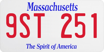 MA license plate 9ST251