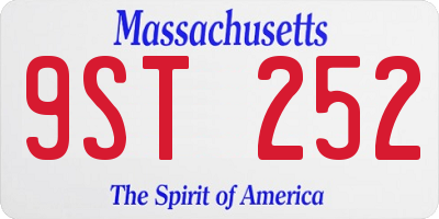 MA license plate 9ST252
